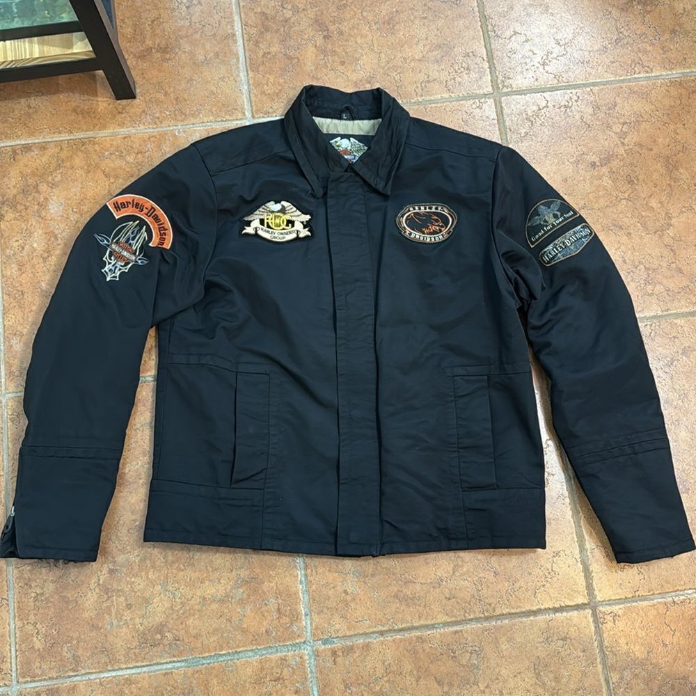 Harley-Davidson 2006 Men's‎ Patches Black Casual Jacket Full Zip size L